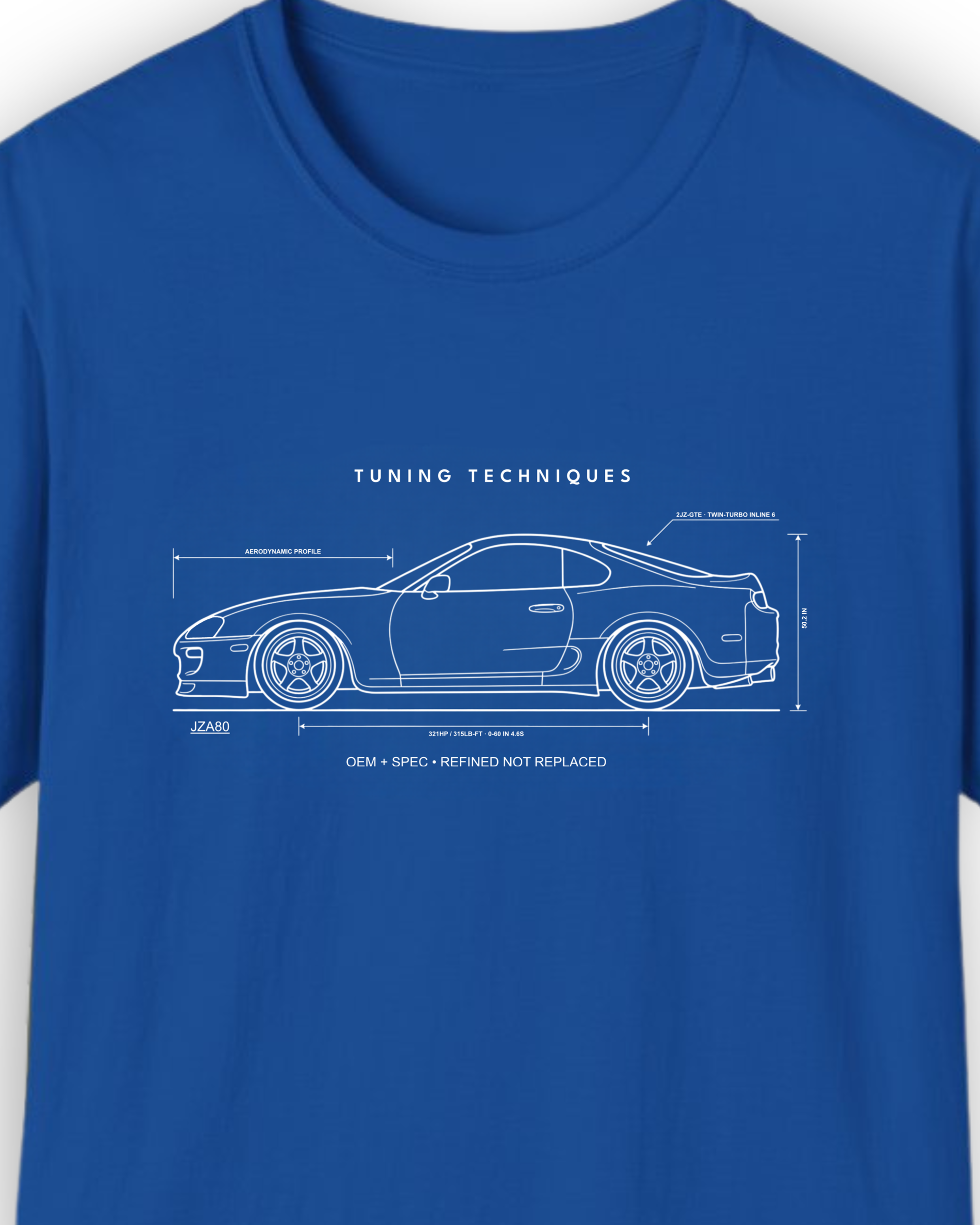 Toyota Supra Blueprint Tee | Minimal JDM Streetwear Shirt | OEM+ Collection Tuning Techniques