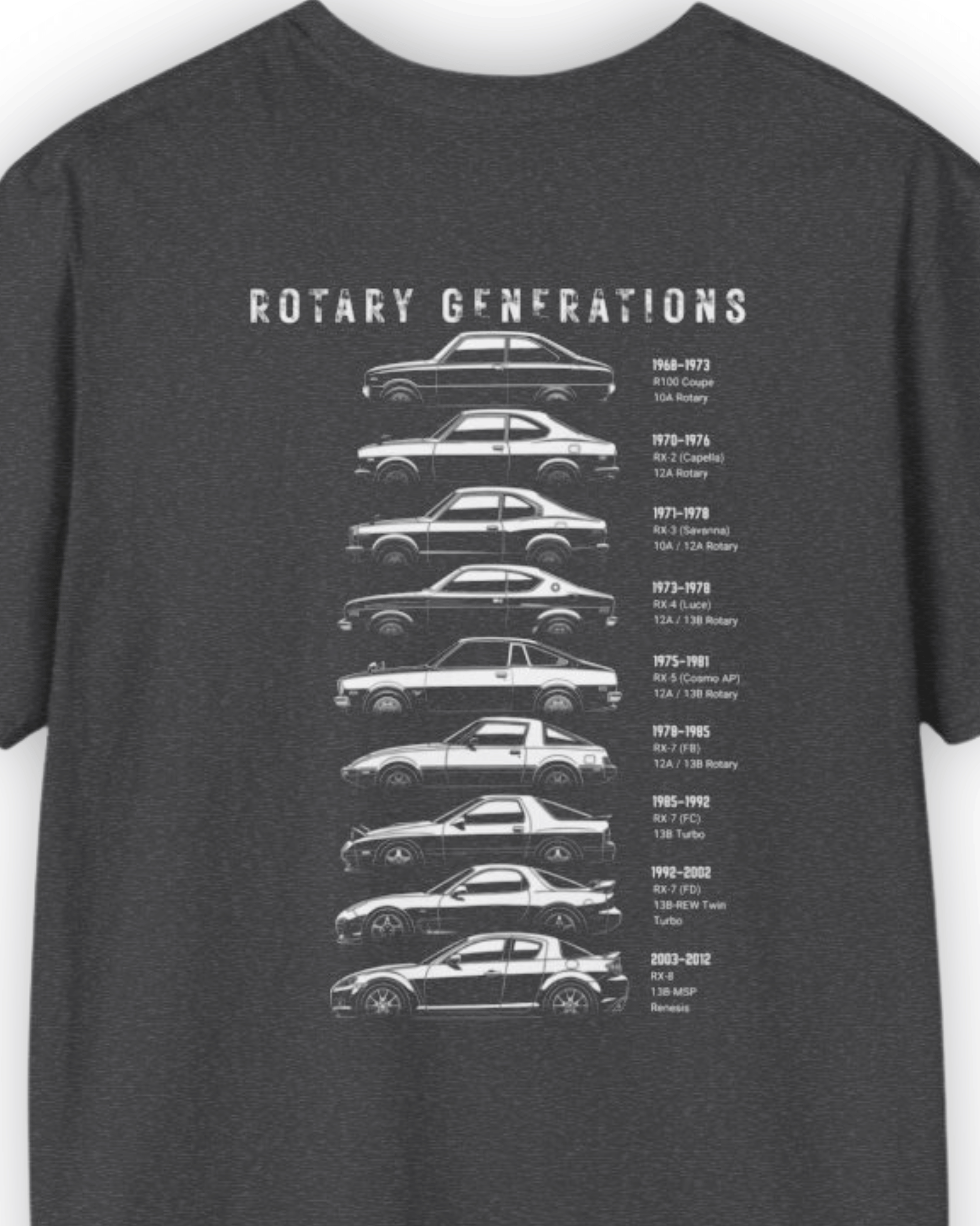 Rotary Generations Tee Vol. 1 | Evolution of Rotary Power Streetwear Shirt Tuning Techniques