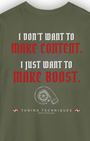 Make Boost T-Shirt | Turbo Car Enthusiast Tee | Built Not Content JDM Streetwear | Tuning Techniques Graphic Shirt Tuning Techniques