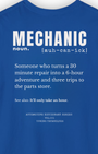 Mechanic Definition Tee | Funny Garage Shirt | Automotive Dictionary Series Tuning Techniques