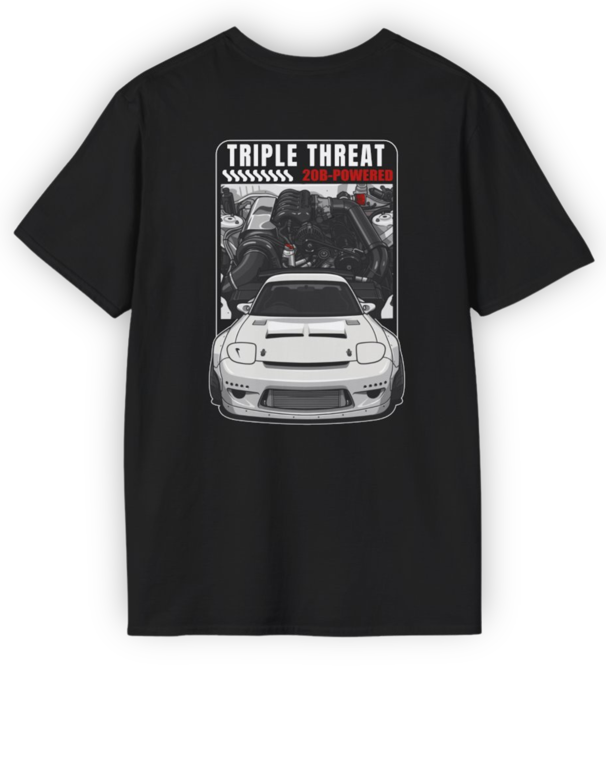 Triple Threat 20B Tee | Rotary Powered RX7 Streetwear Shirt Tuning Techniques