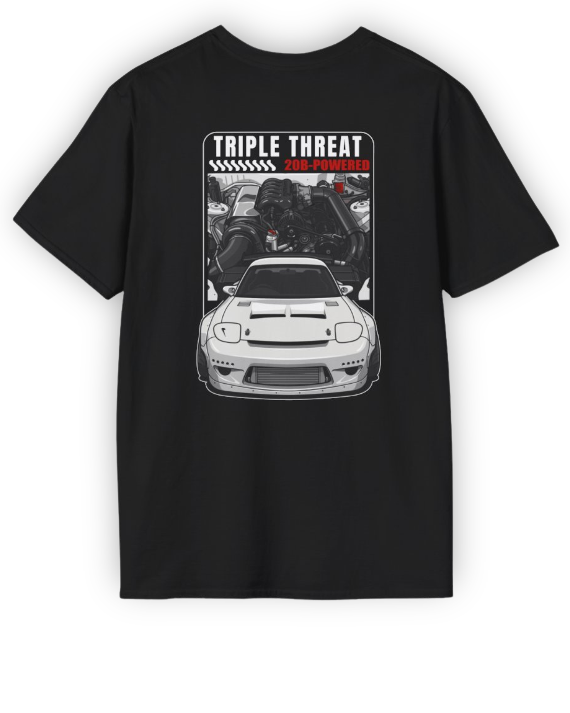 Triple Threat 20B Tee | Rotary Powered RX7 Streetwear Shirt Tuning Techniques