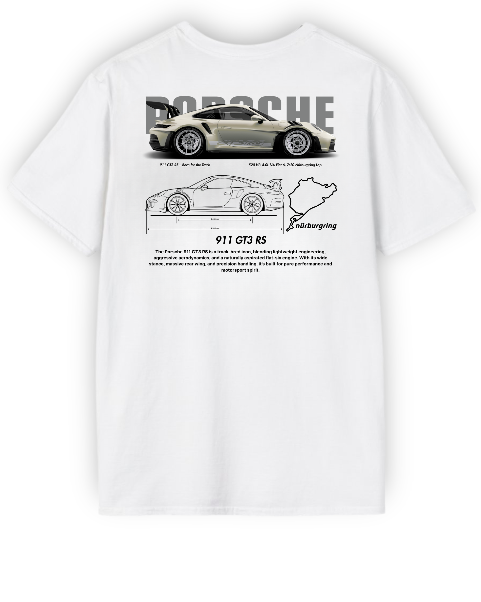 911 GT3 RS Blueprint Tee | Track Performance Streetwear Shirt Tuning Techniques