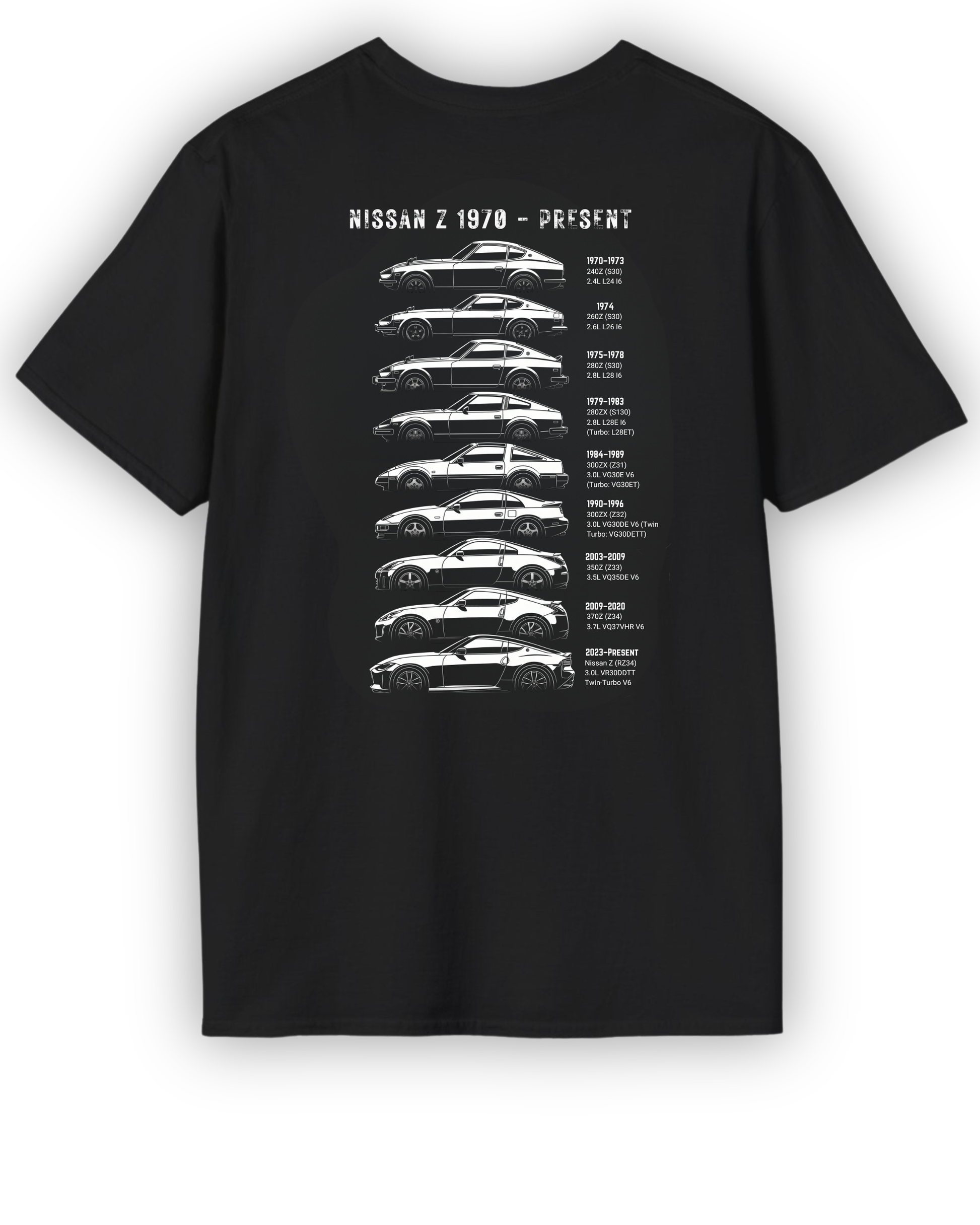 Nissan Z Generations Tee | 1970–Present Heritage Collection | JDM Streetwear Shirt Tuning Techniques