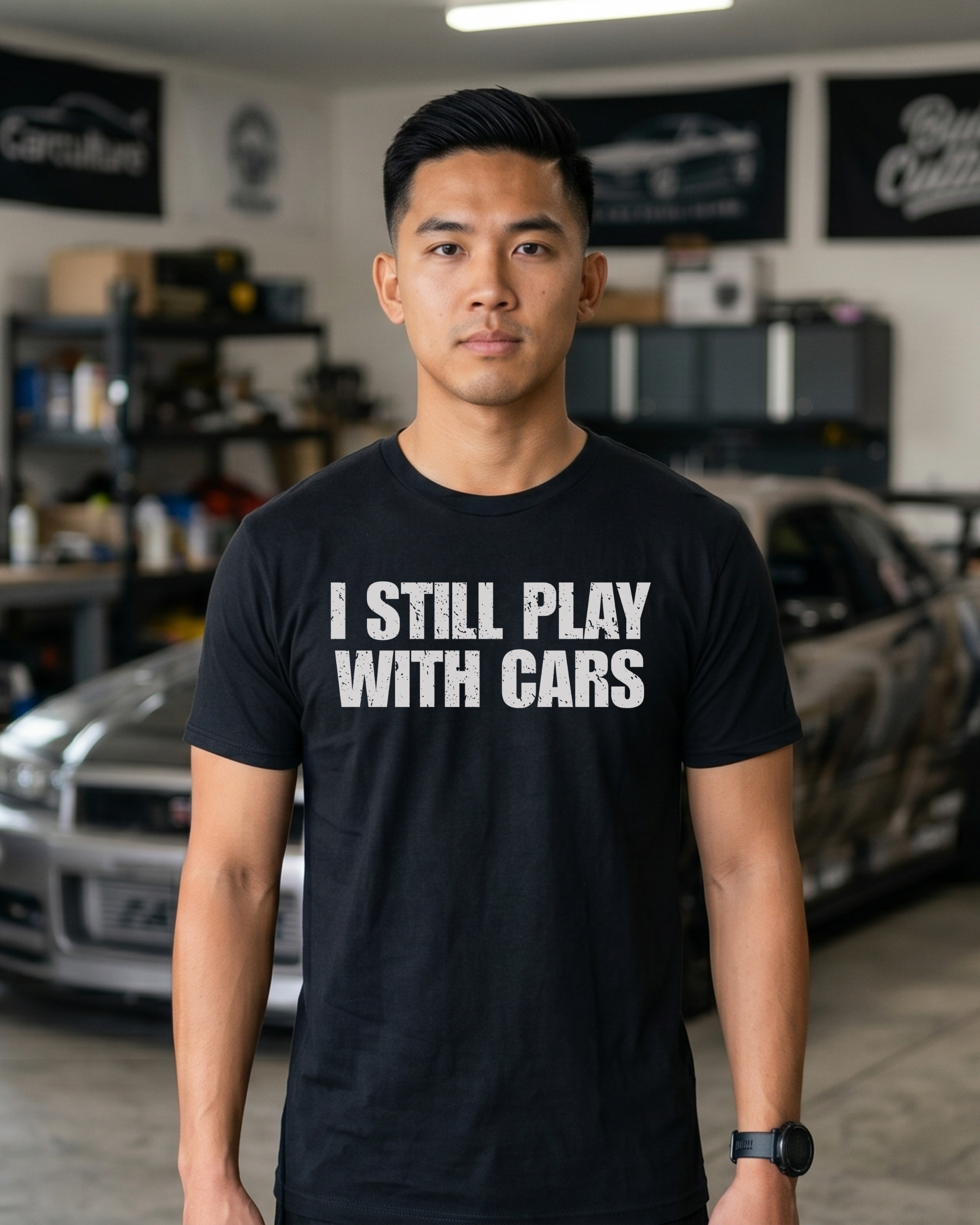 I Still Play with Cars Tee | Minimal Garage Life Streetwear Shirt Tuning Techniques