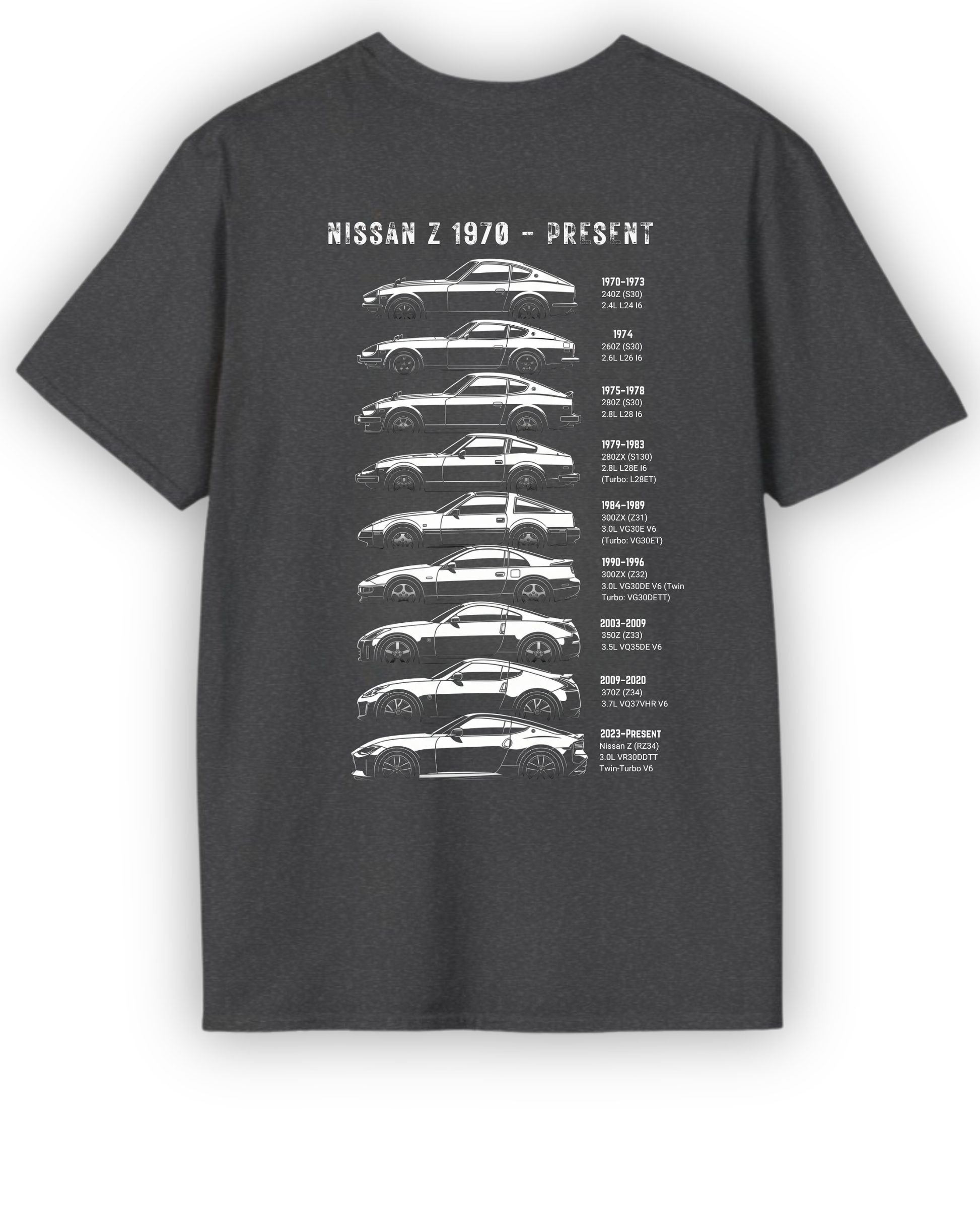 Nissan Z Generations Tee | 1970–Present Heritage Collection | JDM Streetwear Shirt Tuning Techniques