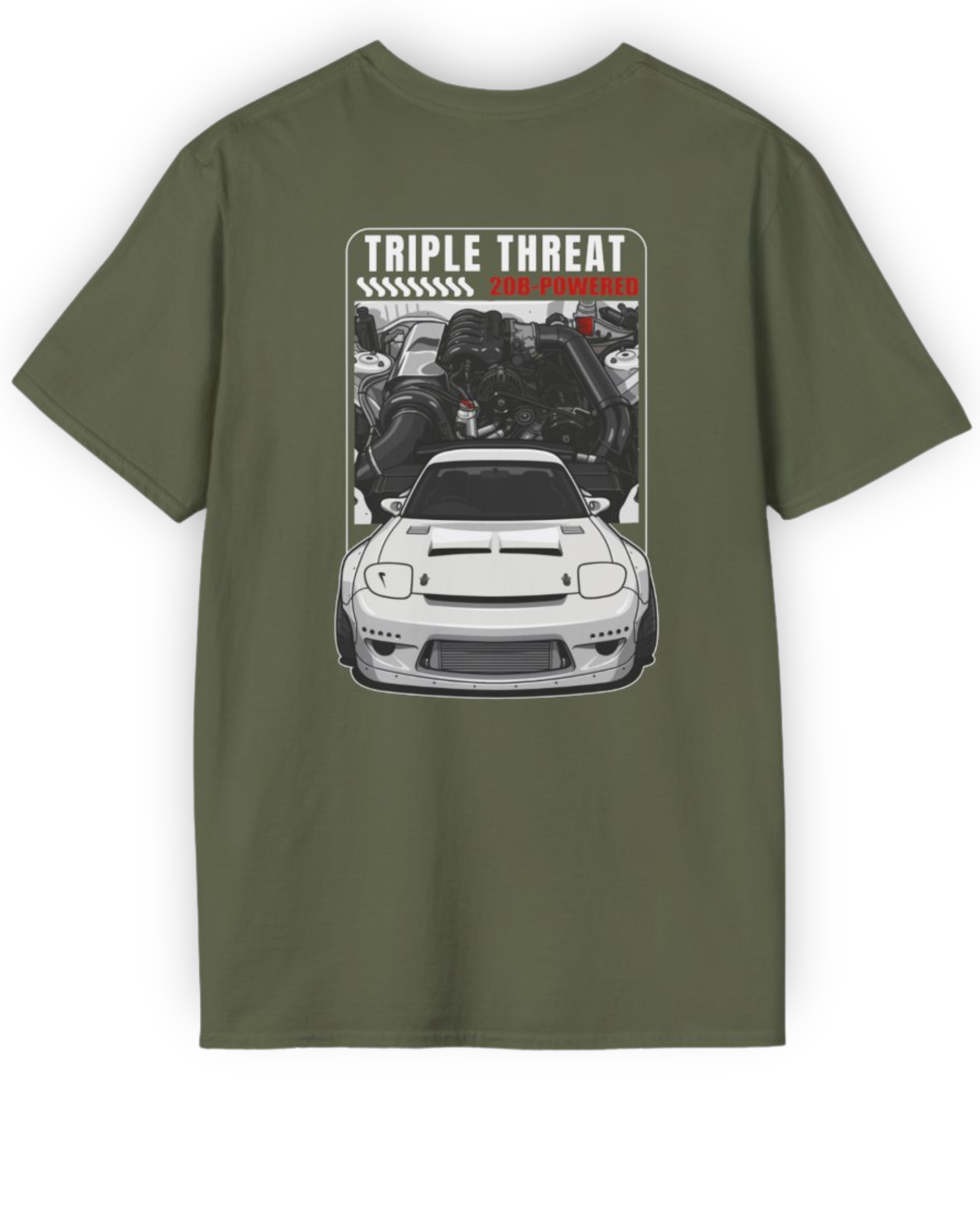 Triple Threat 20B Tee | Rotary Powered RX7 Streetwear Shirt Tuning Techniques