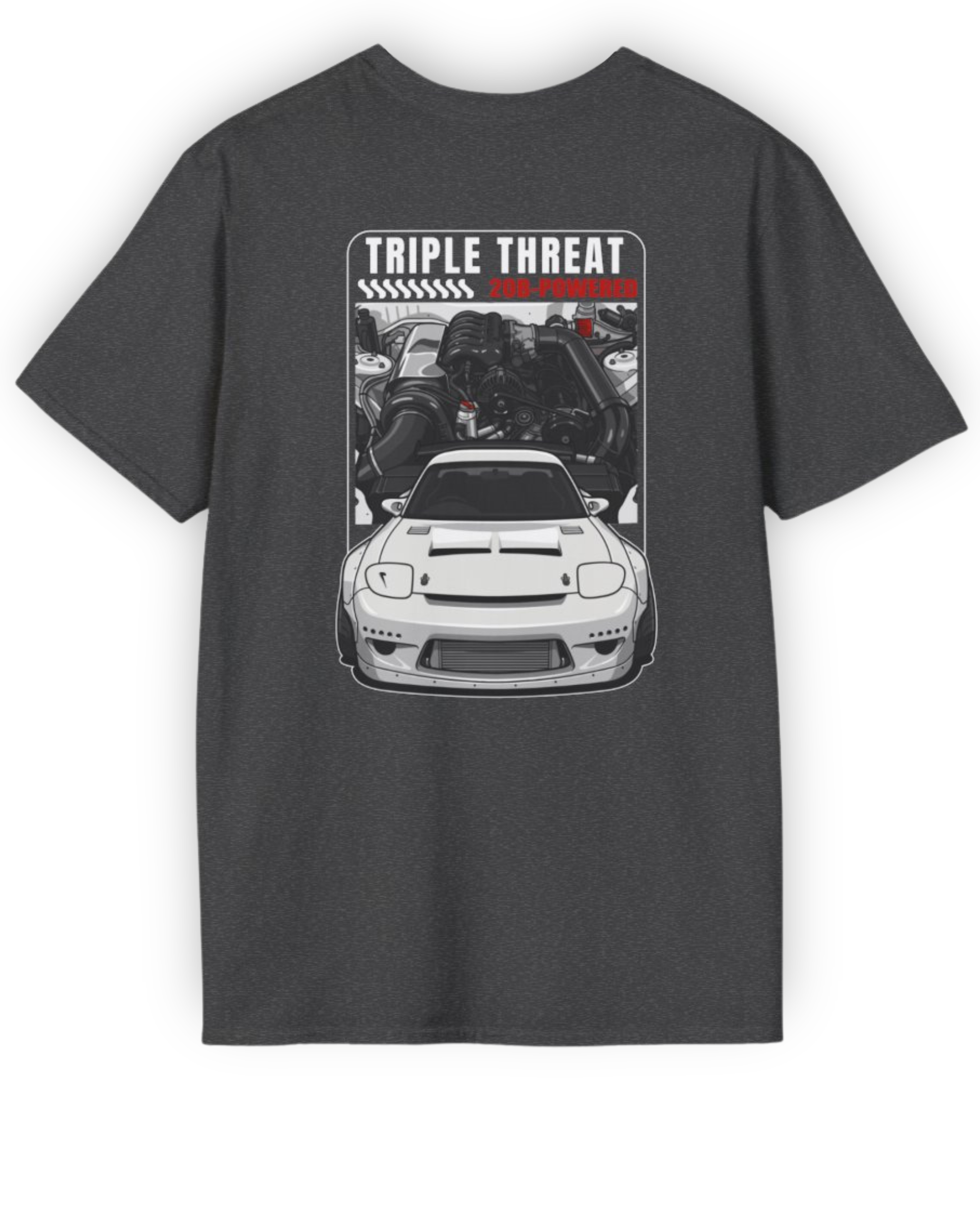 Triple Threat 20B Tee | Rotary Powered RX7 Streetwear Shirt Tuning Techniques