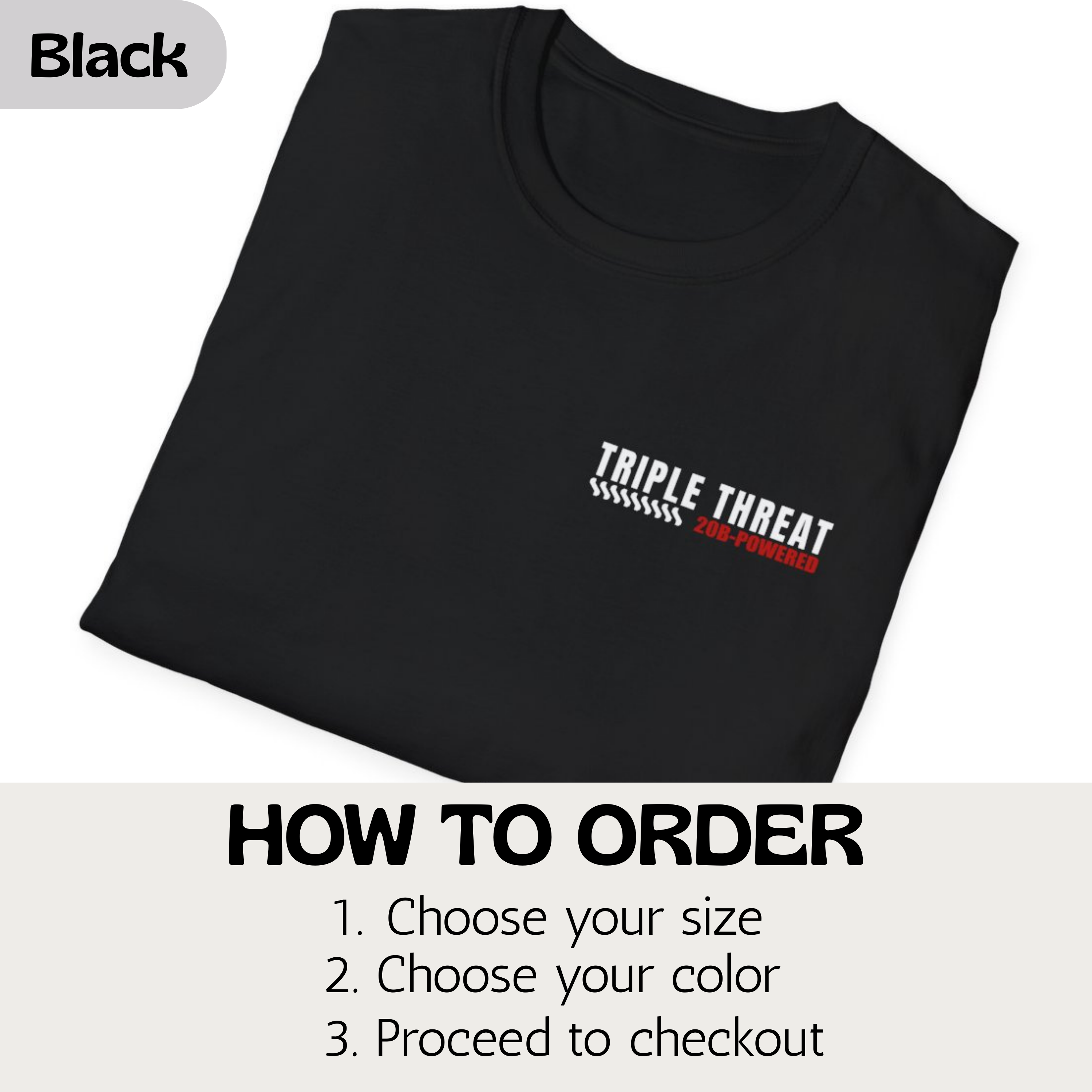 20B Powered FD RX7 Shirt, Mazda RX7 T-Shirt, Triple Threat Tee, Rotary Engine Shirt, JDM Car Tee, FD RX7 Gift, Front and Back Graphic Tee