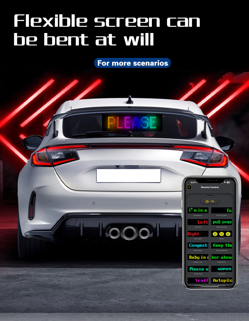 14" Programmable LED Pixel Display Panel – Scrollable Text & Animations for Events, Cars, and More