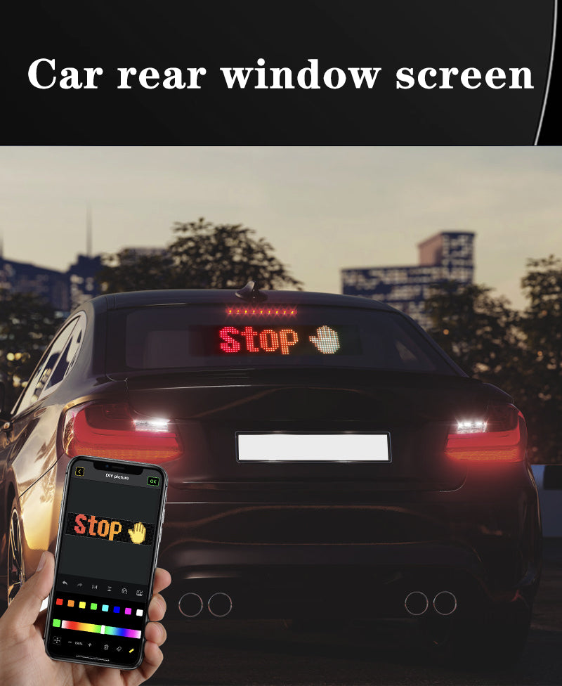 14" Programmable LED Pixel Display Panel – Scrollable Text & Animations for Events, Cars, and More