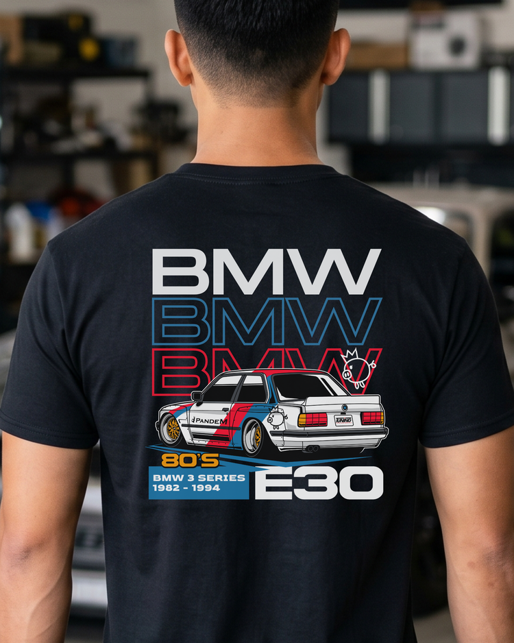 BMW E30 Tee | 80s BMW 3 Series Streetwear | Classic German Car Shirt Tuning Techniques