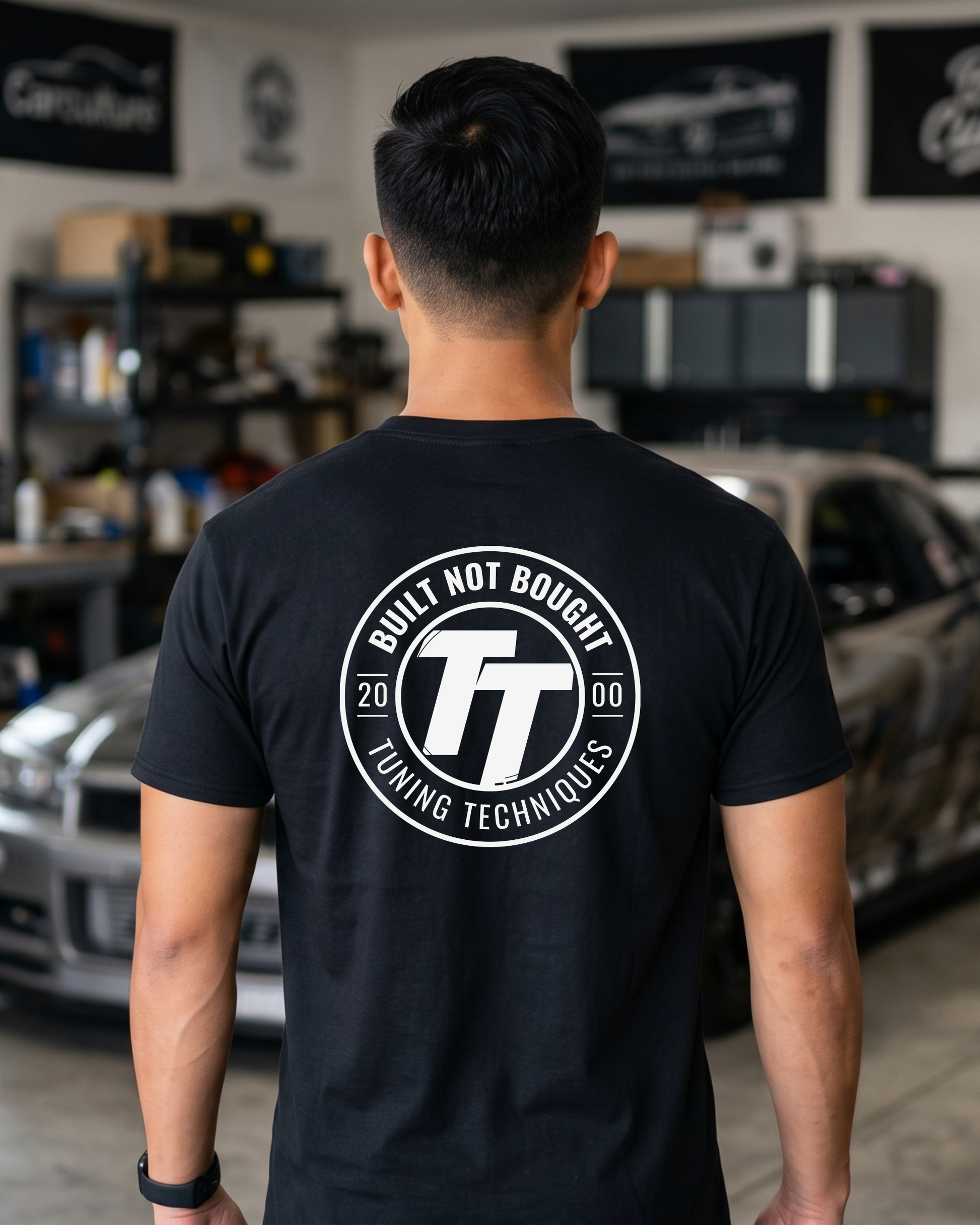 Built Not Bought TT Badge Tee | Minimal Garage Streetwear Shirt Tuning Techniques