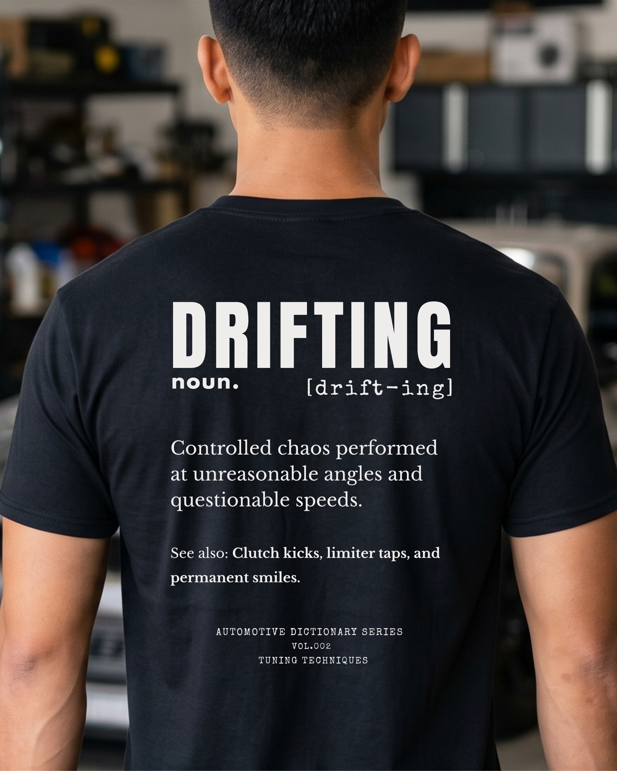 Drifting Definition Tee | Controlled Chaos Drift Shirt | Automotive Dictionary Series Tuning Techniques