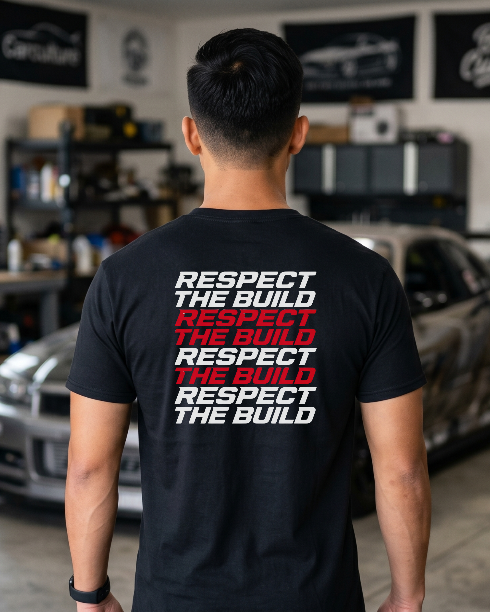Respect The Build Tee | Stacked Minimal Automotive Streetwear Shirt Tuning Techniques