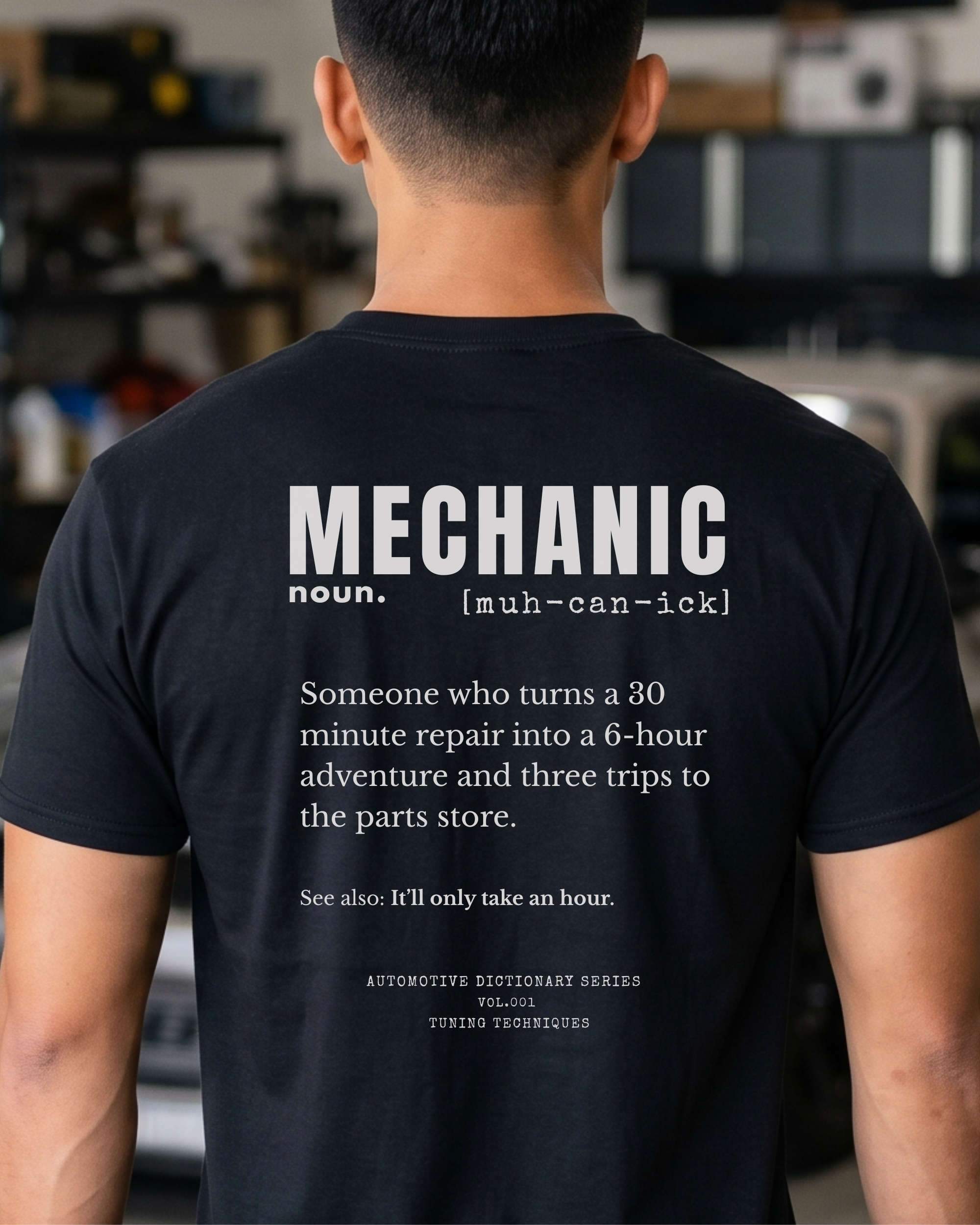 Mechanic Definition Tee | Funny Garage Shirt | Automotive Dictionary Series Tuning Techniques