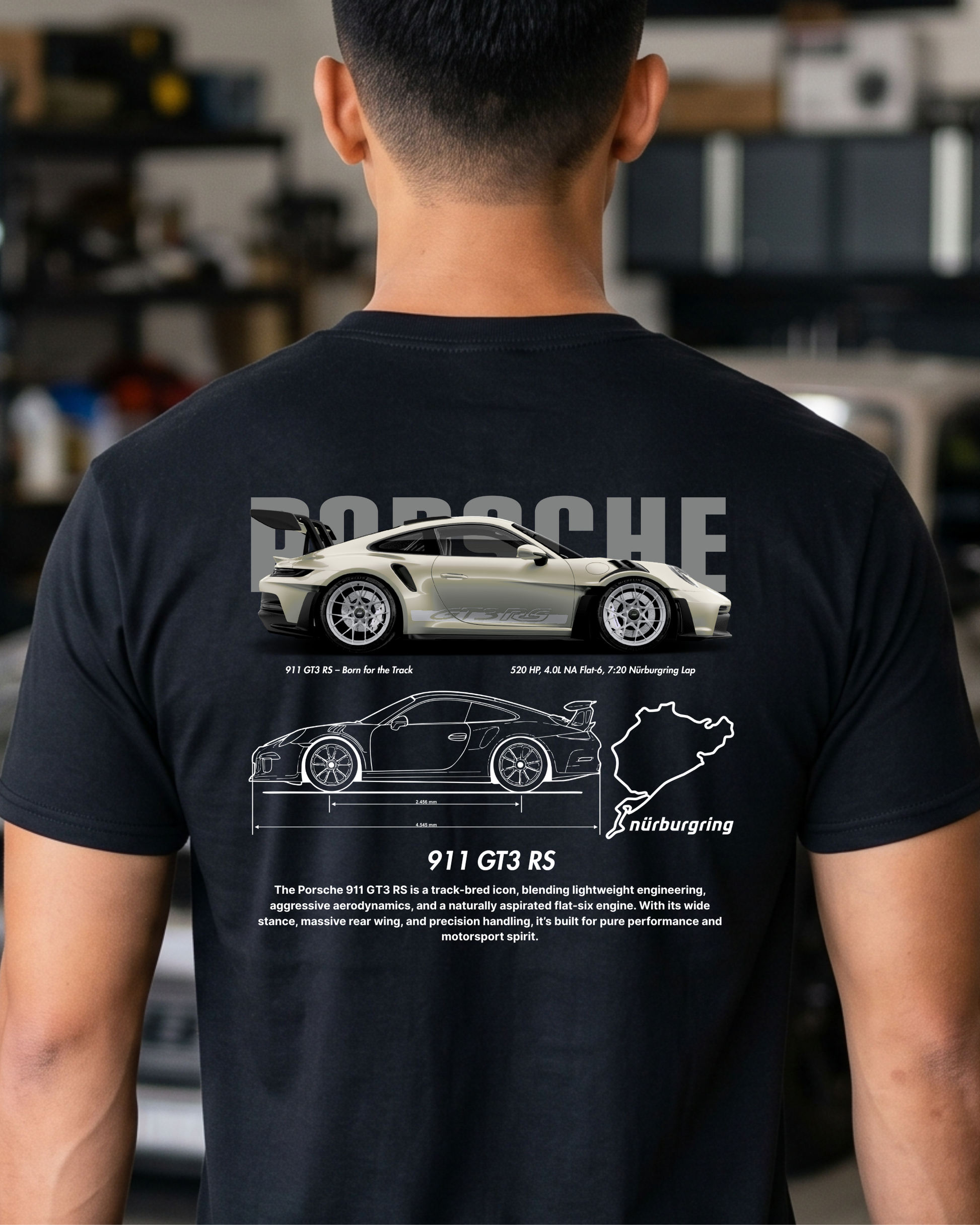 911 GT3 RS Blueprint Tee | Track Performance Streetwear Shirt Tuning Techniques