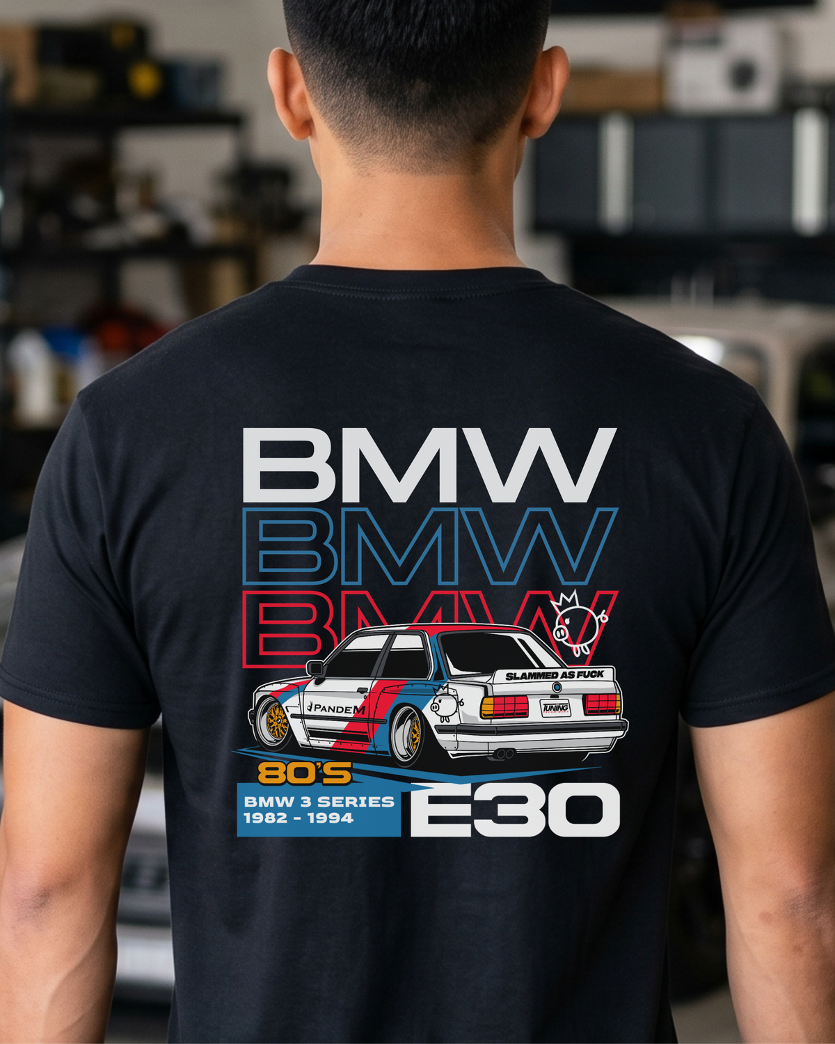 BMW E30 Tee | 80s BMW 3 Series Streetwear | Classic German Car Shirt Tuning Techniques