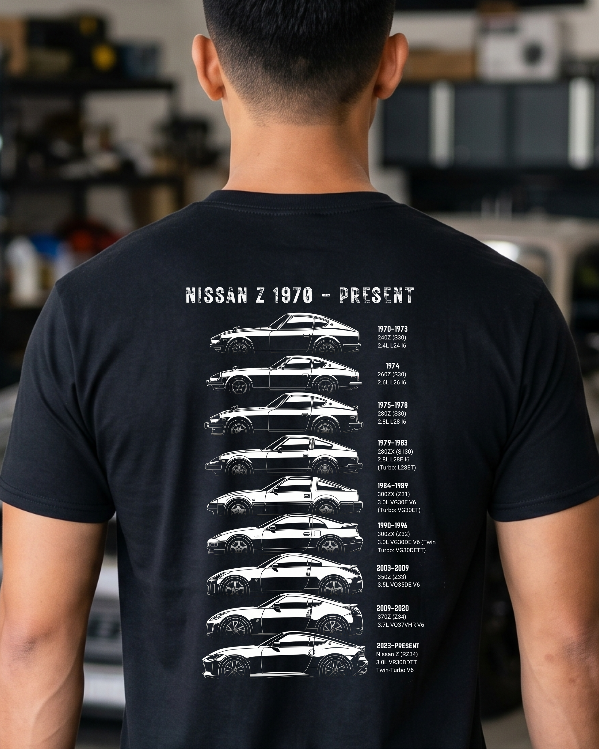 Nissan Z Generations Tee | 1970–Present Heritage Collection | JDM Streetwear Shirt Tuning Techniques