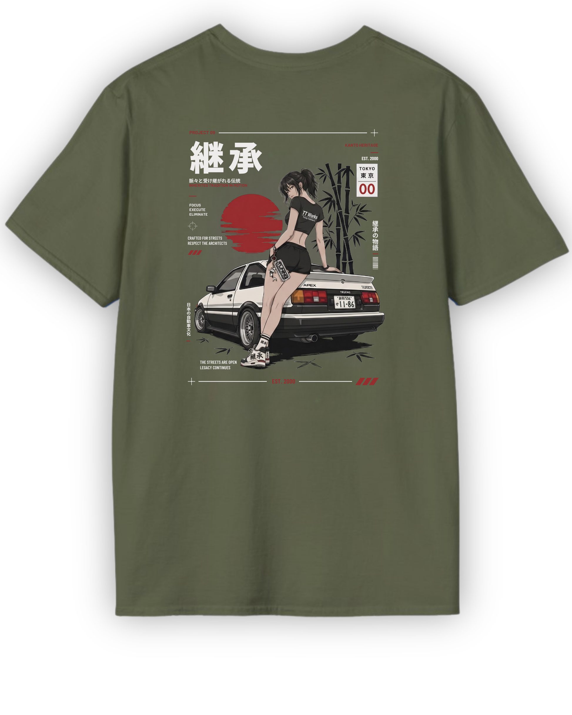Inherited Tradition Tee | Project 09 Japanese Streetwear | JDM Heritage Shirt Tuning Techniques