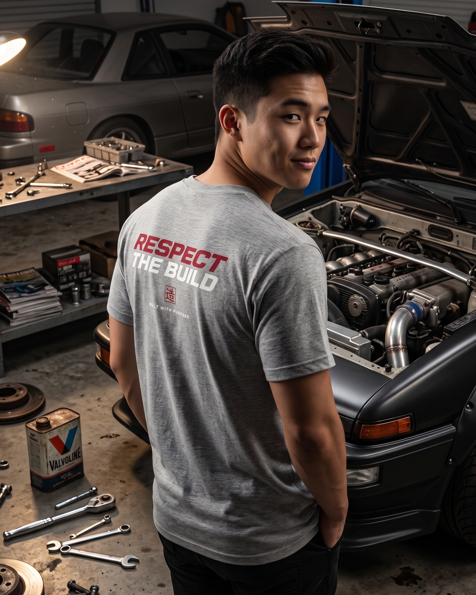 Respect the Build Tee | Car Culture Streetwear Design
