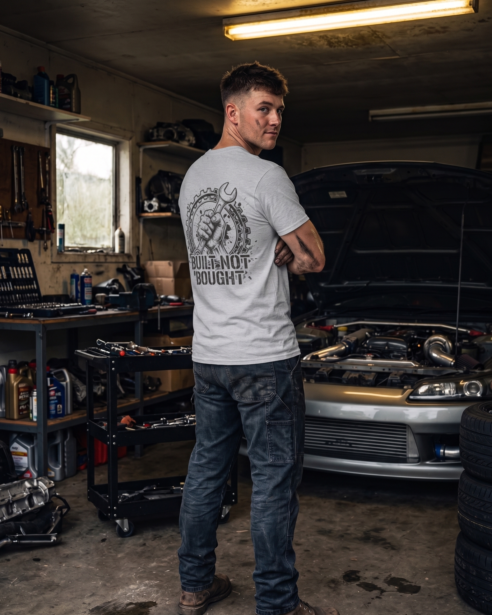 Built Not Bought Garage Tee | Mechanic Lifestyle Shirt Tuning Techniques