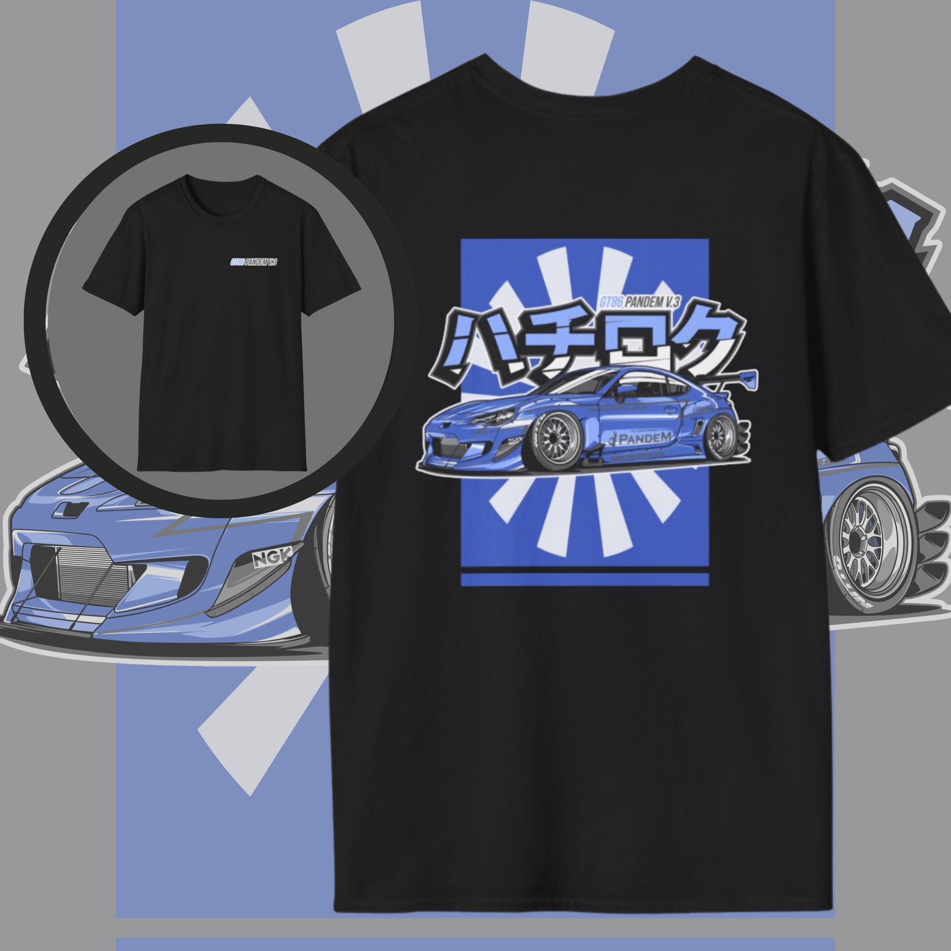 GR86 T-Shirt, Pandem GR86 JDM Car Shirt, 86 Tuner Car Tee, Japanese Sports Car Enthusiast Gift, Front and Back Print