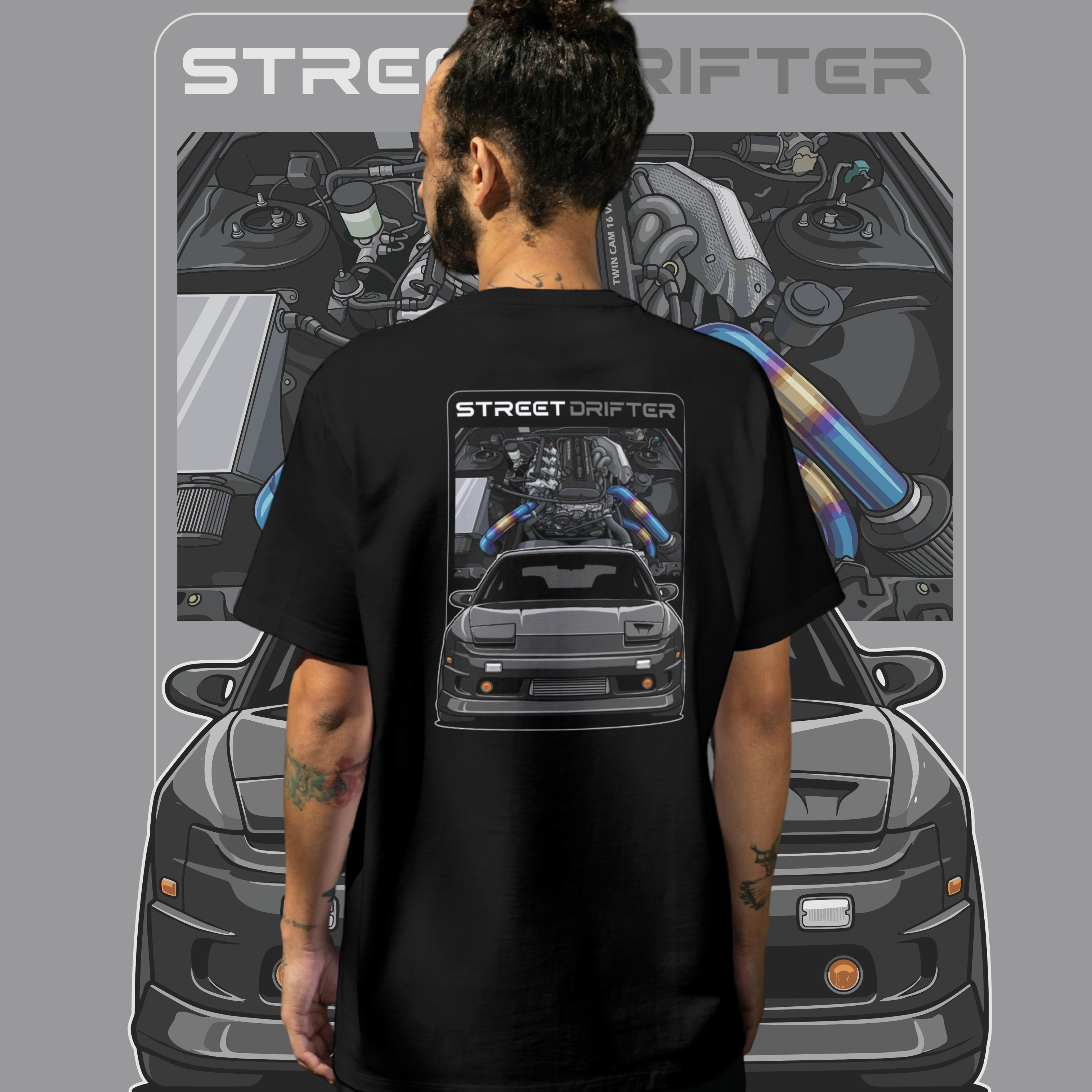 180sx Street Drifter T-Shirt • JDM Drift Car Tee • Japanese Street Racing Shirt • Car Enthusiast Gift • Front & Back Print