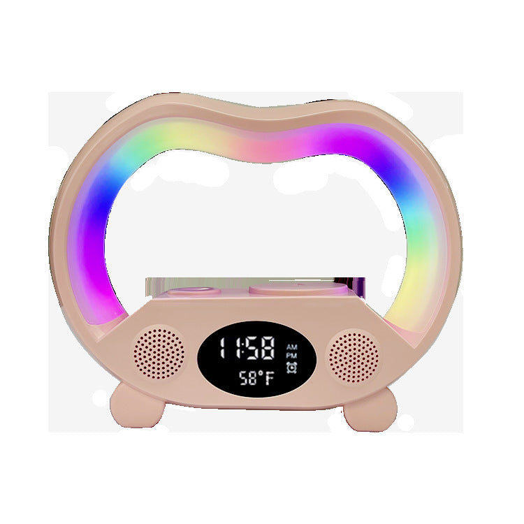 2025 New 6-in-1 Smart Bluetooth Charging Station – Wireless Charger, Speaker, Clock & RGB Lamp
