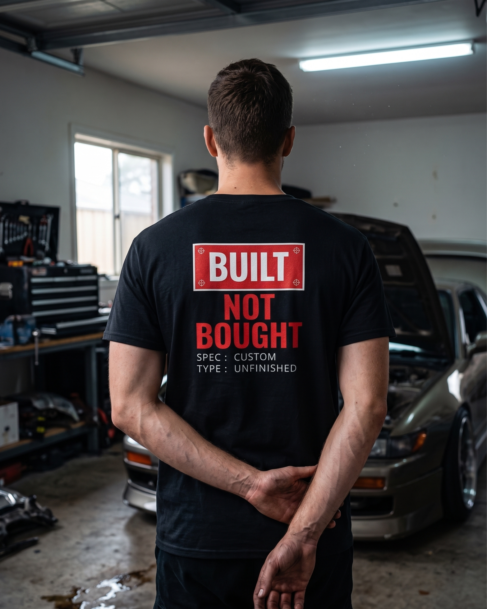 Built Not Bought Spec Tee | Car Culture Streetwear Shirt Tuning Techniques