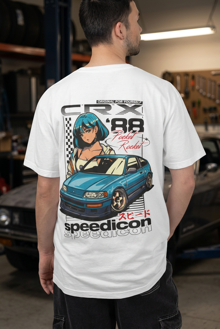 Pocket Rocket Tee | JDM Streetwear Anime Hatchback Back Print Tuning Techniques